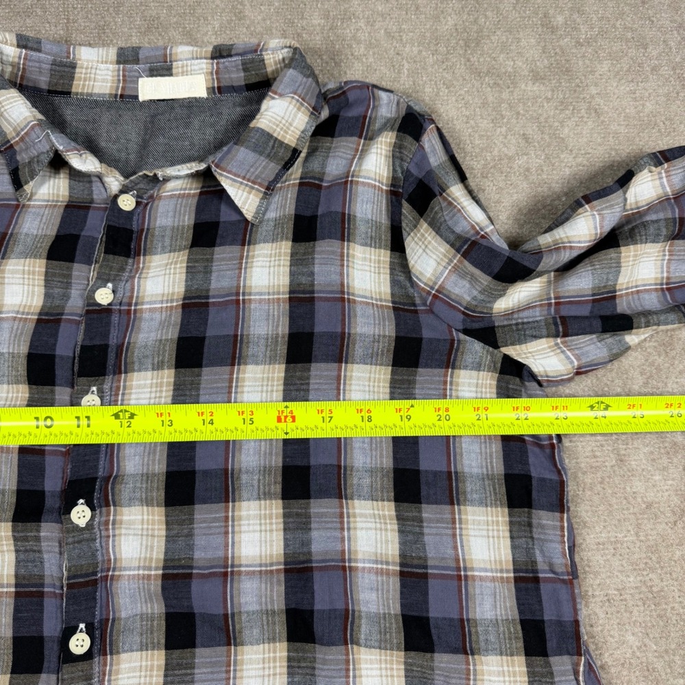 CP Shades Plaid Button-Down Shirt in Blue, Black & Cream - Picture 4 of 9